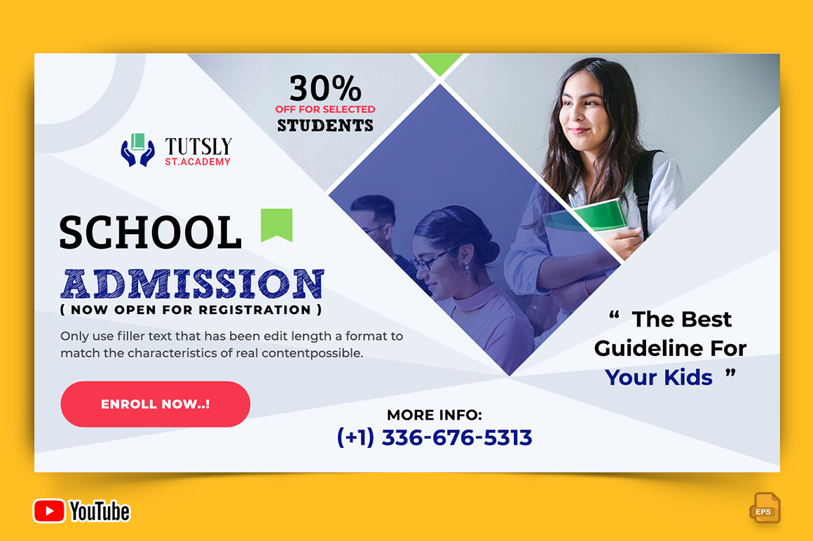 School Admission YouTube Thumbnail Design -001