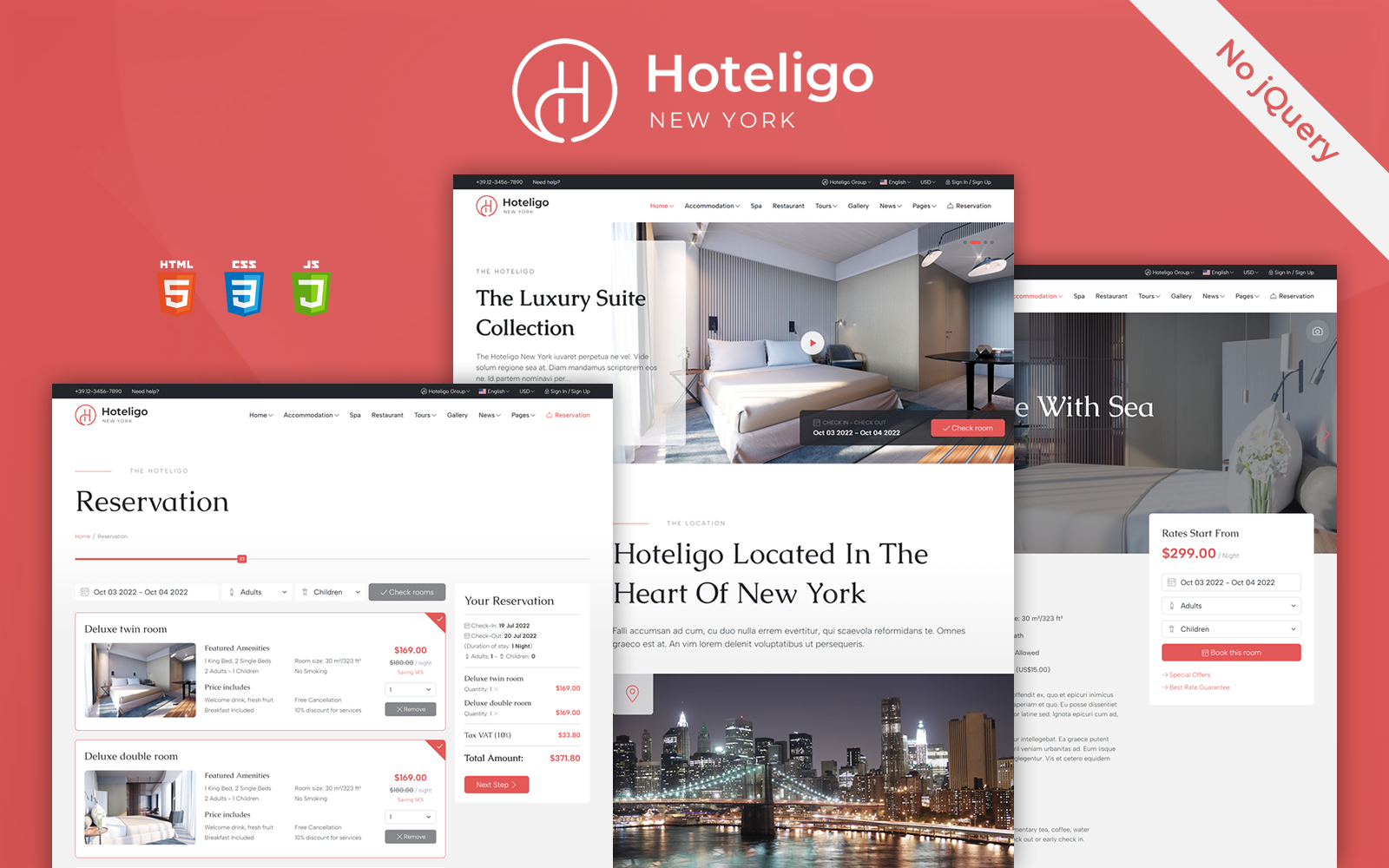 Hoteligo - Luxury Hotel Bootstrap Template