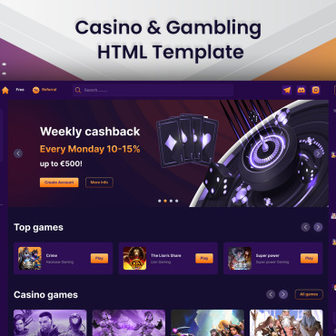 Gambler Gambling Responsive Website Templates 284739