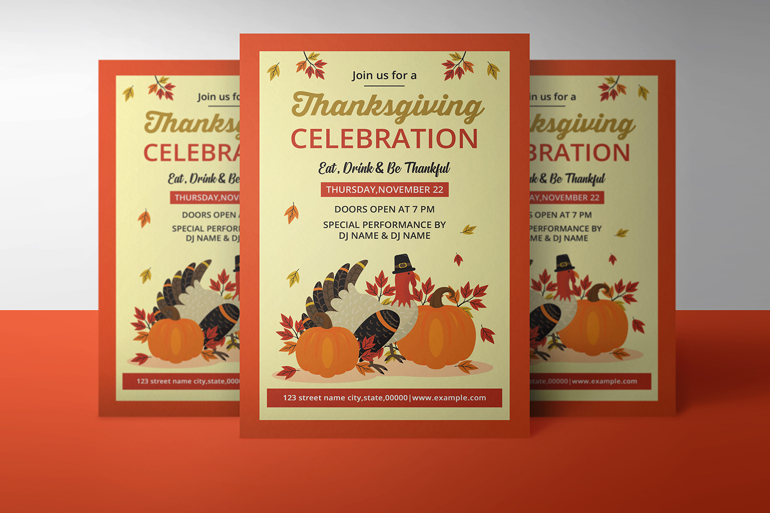 Thanksgiving Party Invitation Flyer template