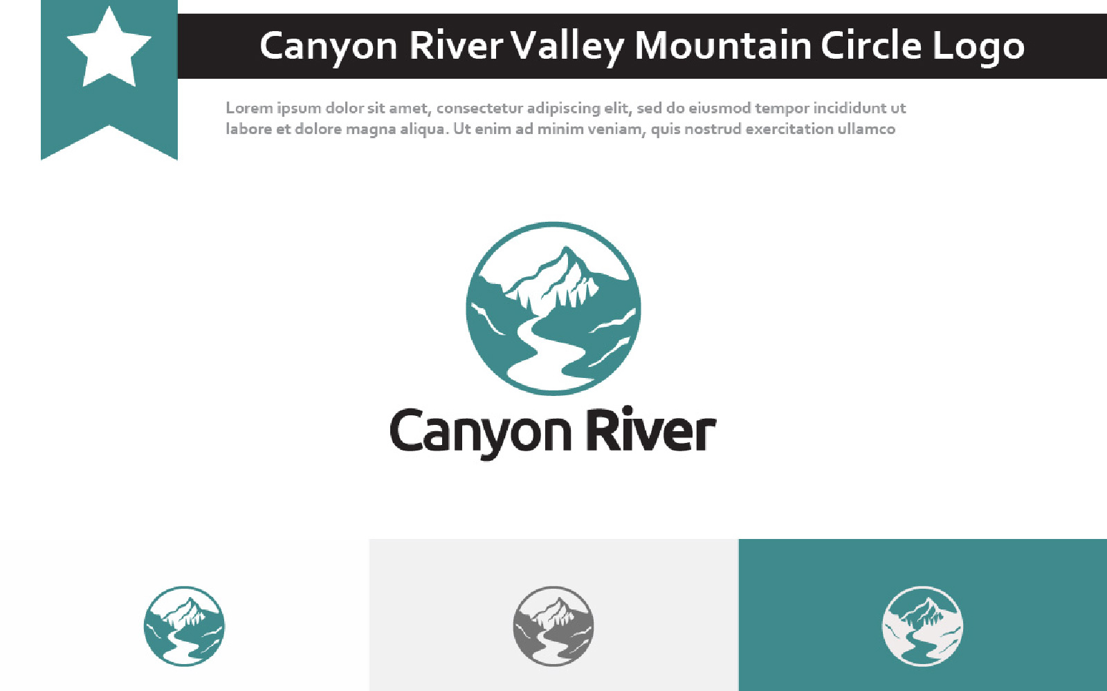 Canyon River Valley Mountain Circle Nature Logo