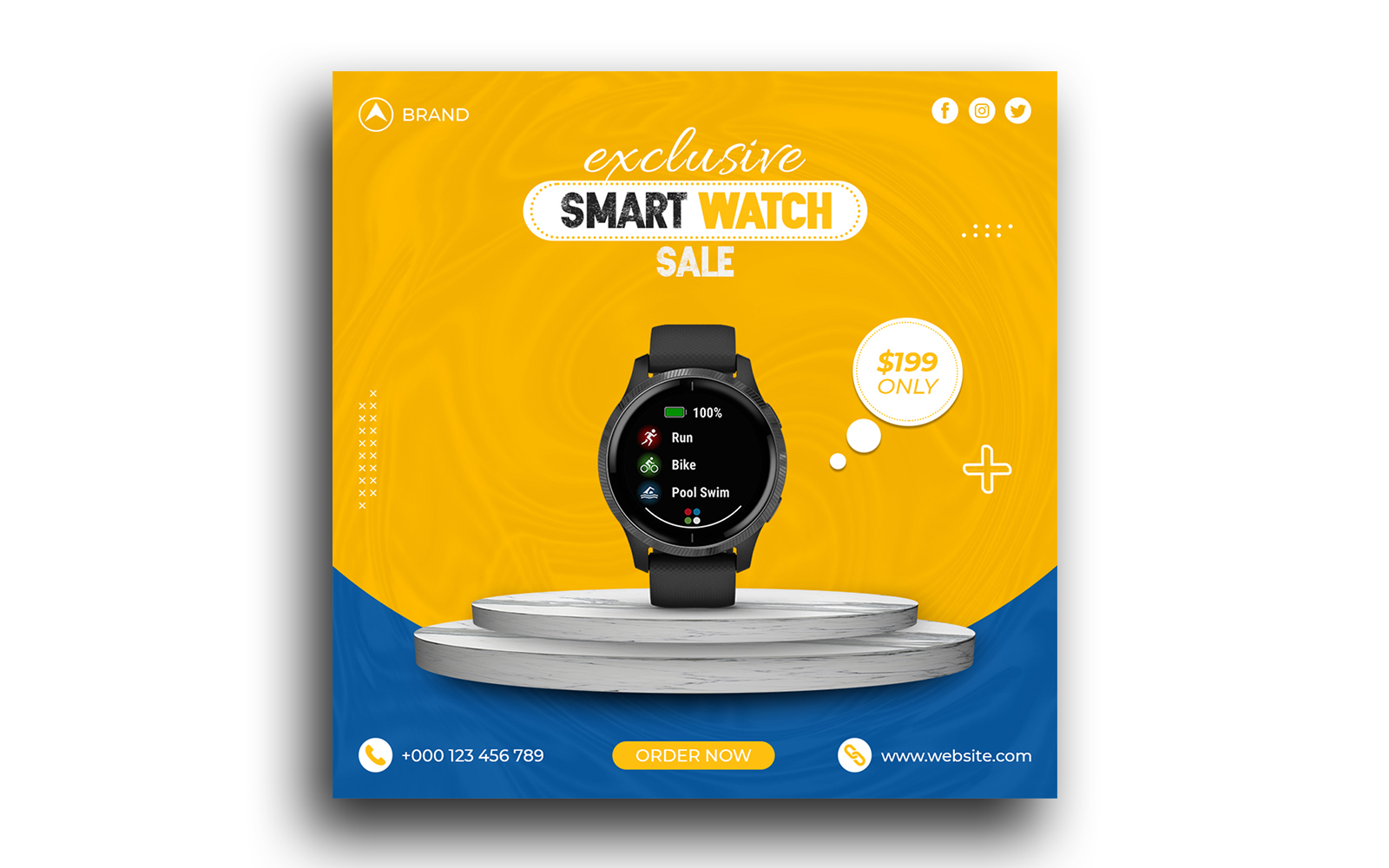 Watch Sale Instagram Banner Social Media Post Template