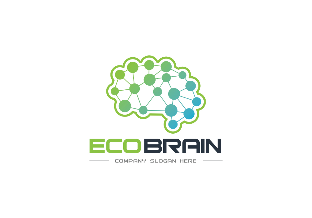 Minimal Eco Brain Logo Template