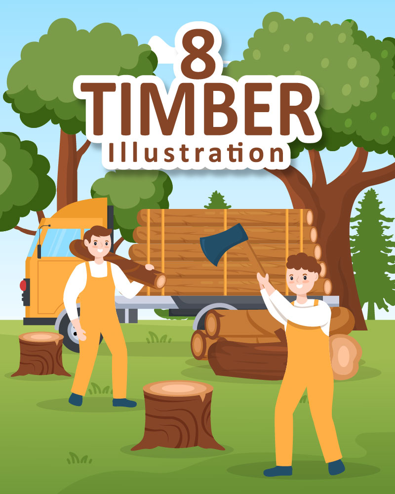 8 Tree Cutting and Timber Illustration