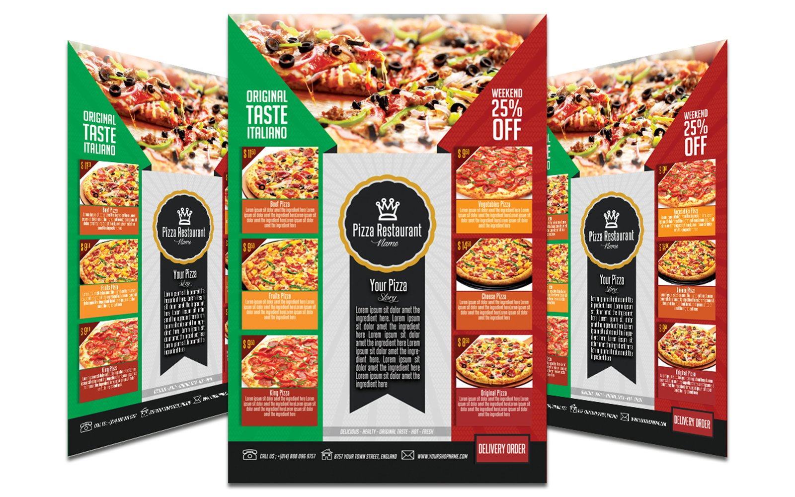 Pizza Flyer Menu Template #2