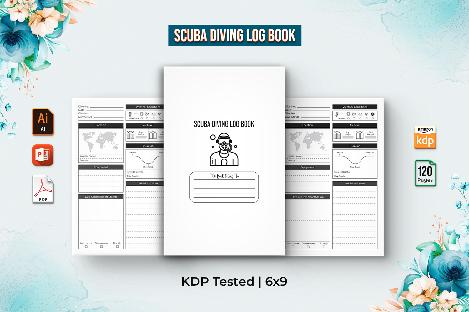 Editable Scuba Diving Logbook - KDP Interior