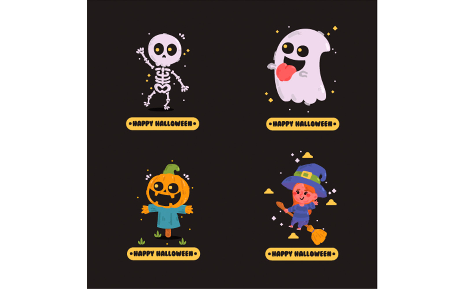 Happy Halloween Badges Collection