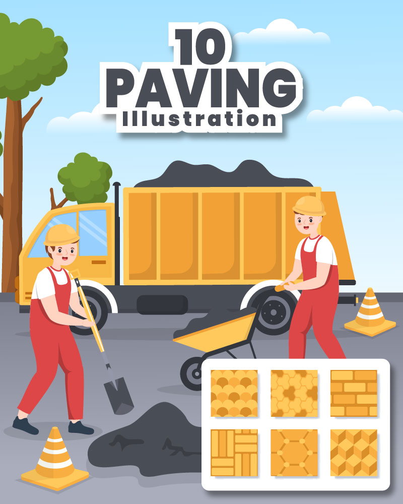 10 Road Construction or Paving Illustration