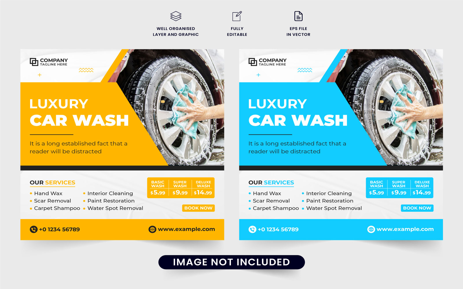 Car wash promotional web banner vector