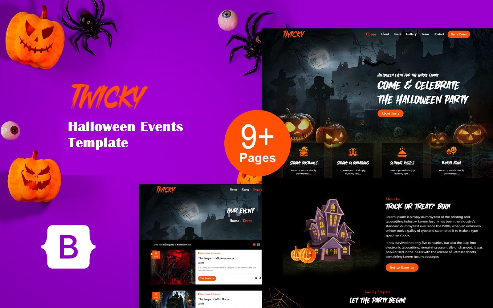 Twicky - Halloween Events and Party Website HTML Template