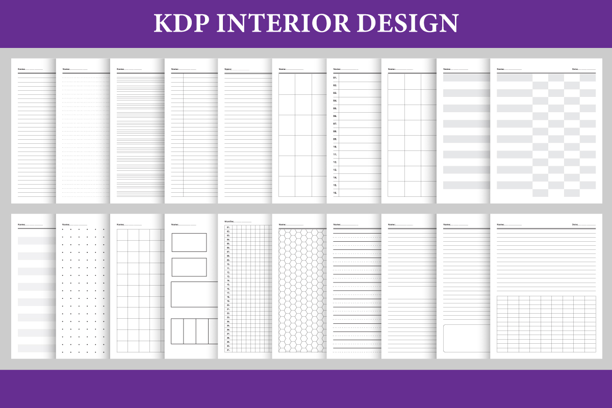 Printable Notebook Papers Editable KDP Interior