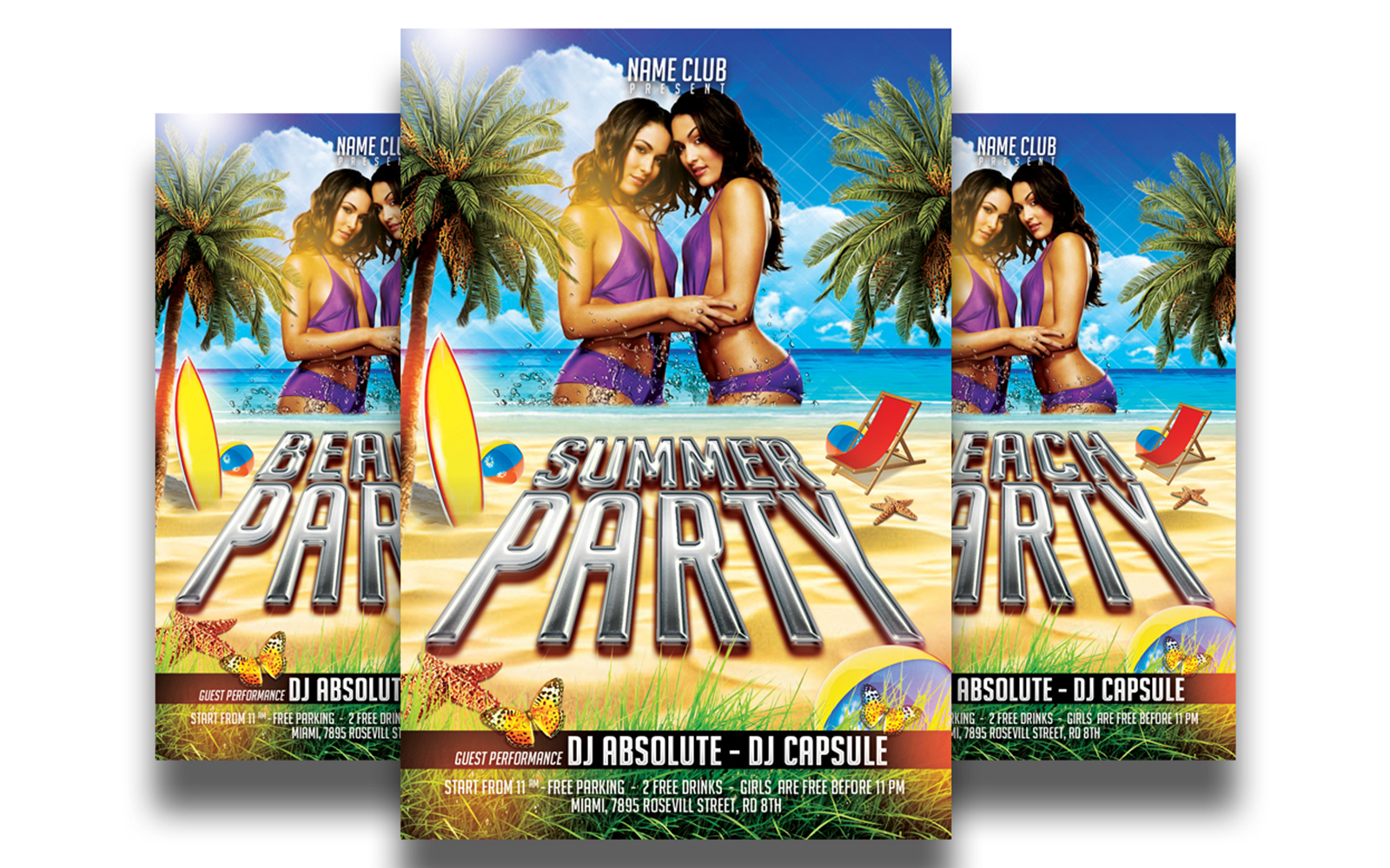 Summer Party Flyer Template 4