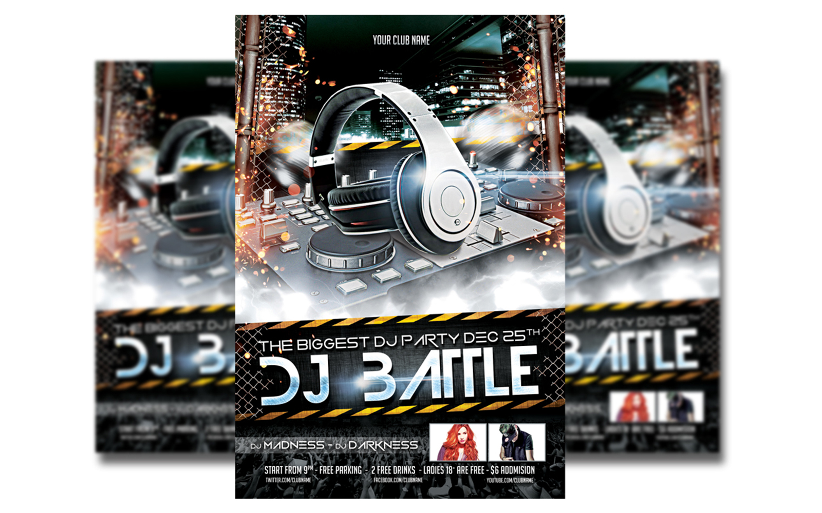 DJ Battle Party Flyer Template #3