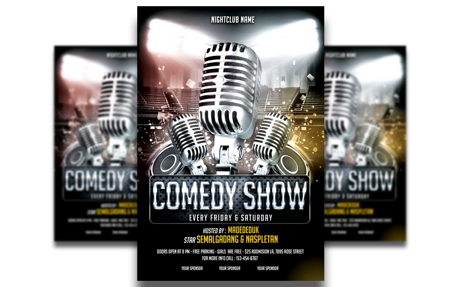 Comedy Show Flyer Template #2