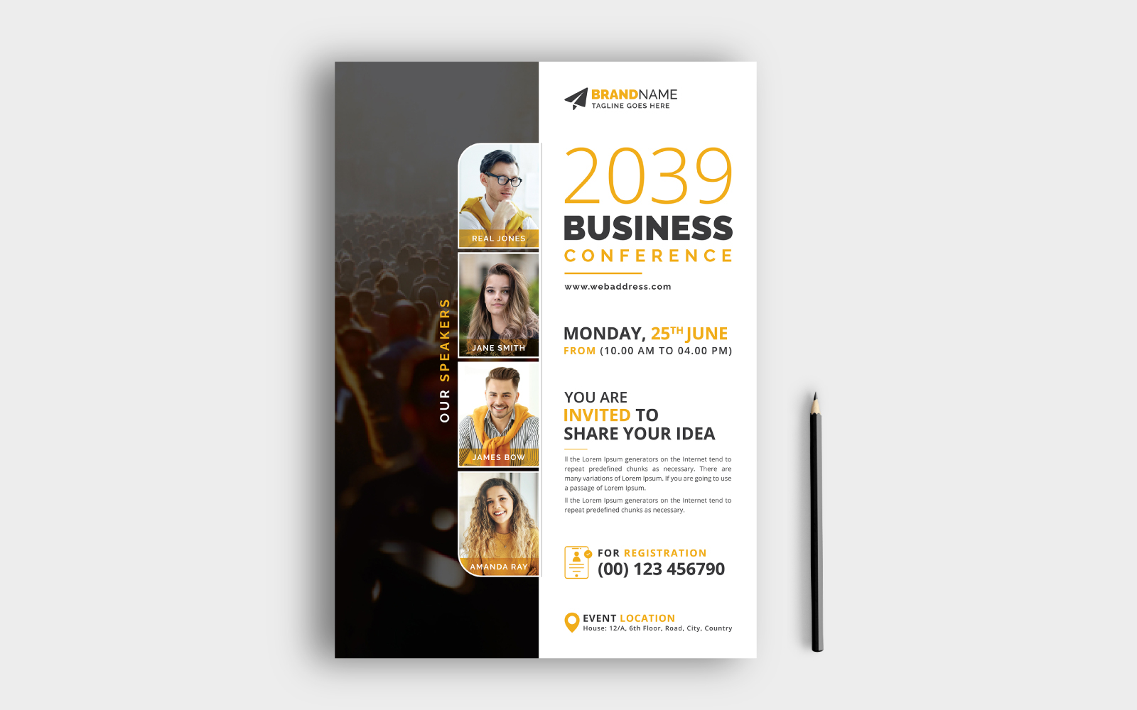 Conference Flyer Design for Annual Business Meeting, Lecture, Seminar