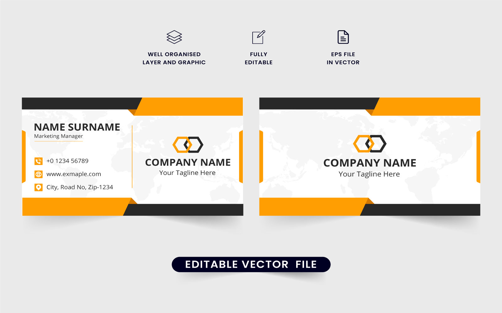 Corporate identity business card vector