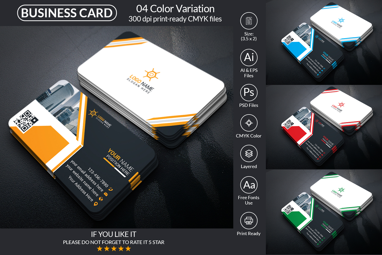 Corporate Business Card Design Template For Business And Company