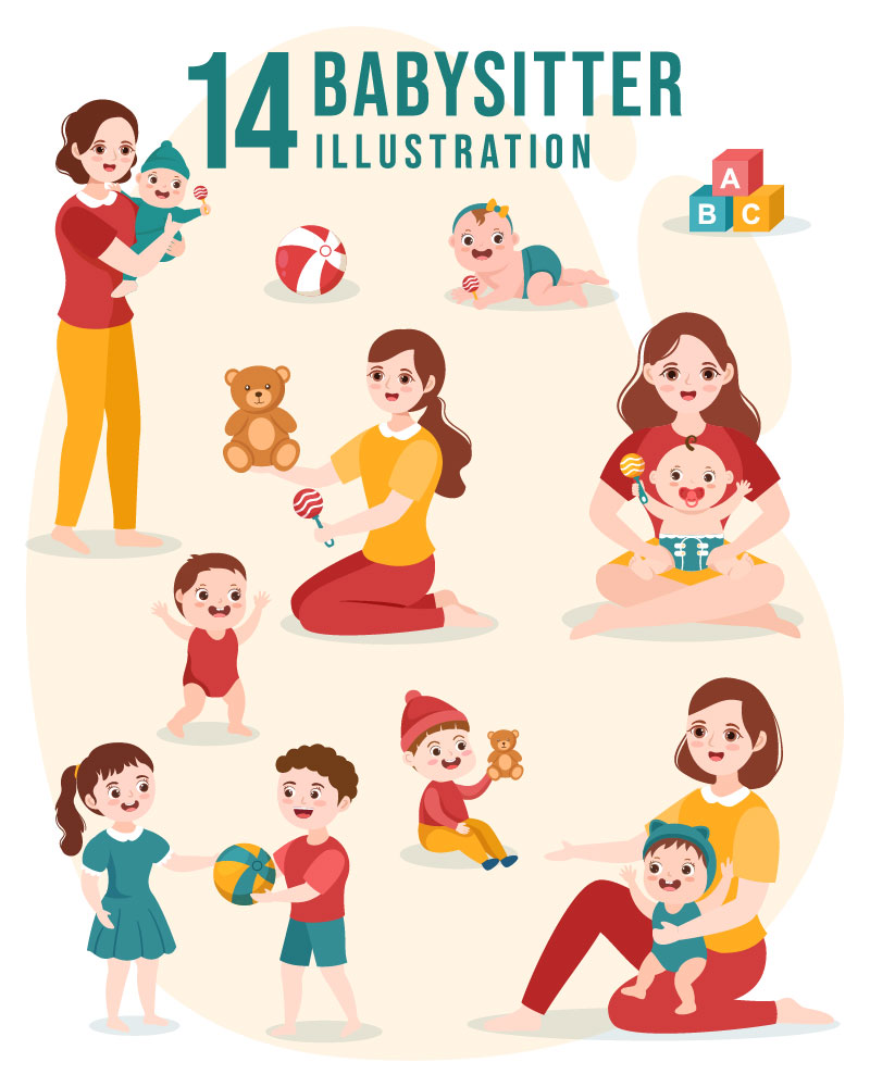 13 Babysitter or Nanny Services Illustration
