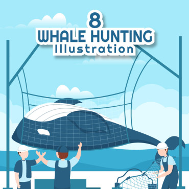 Hunting Whale Illustrations Templates 285703