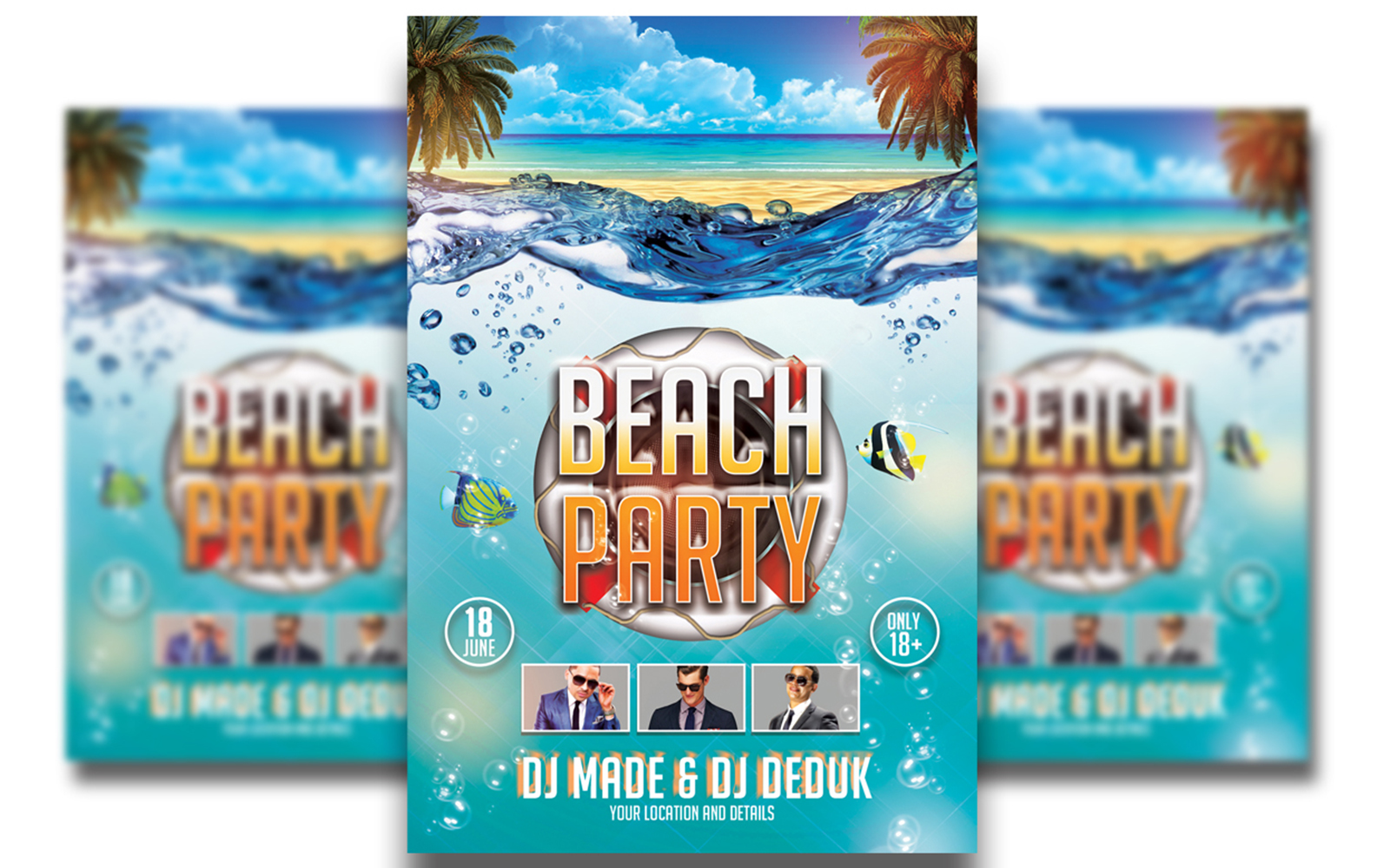 Beach Party Flyer Template #2