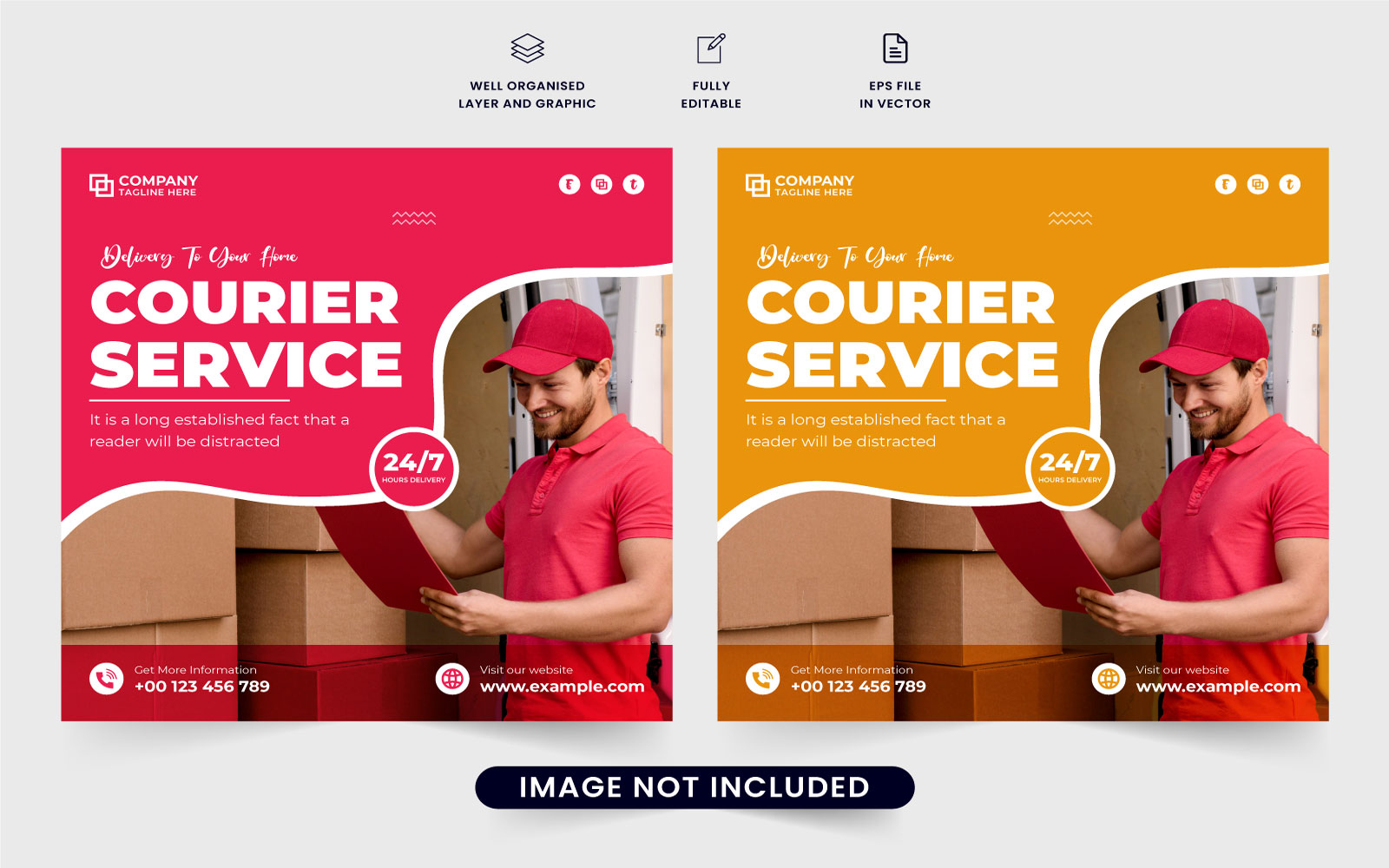 Courier delivery service poster design