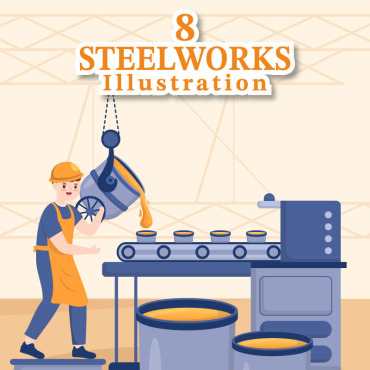 Works Steelworks Illustrations Templates 285756