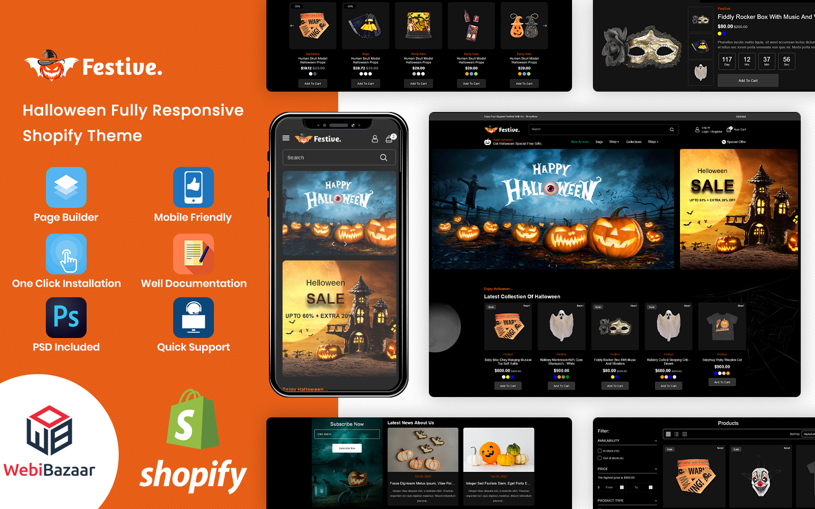 Festive - Halloween & Christmas Gift Responsive Shopify Theme