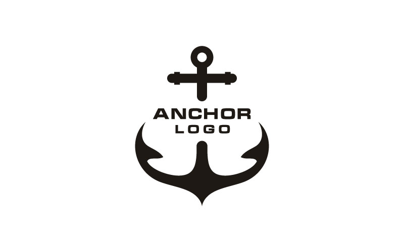 Anchor Silhouette For Boat Ship Navy Nautical Transport Logo Template