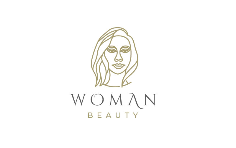 Line Art Beauty Woman Logo Design Vector Template
