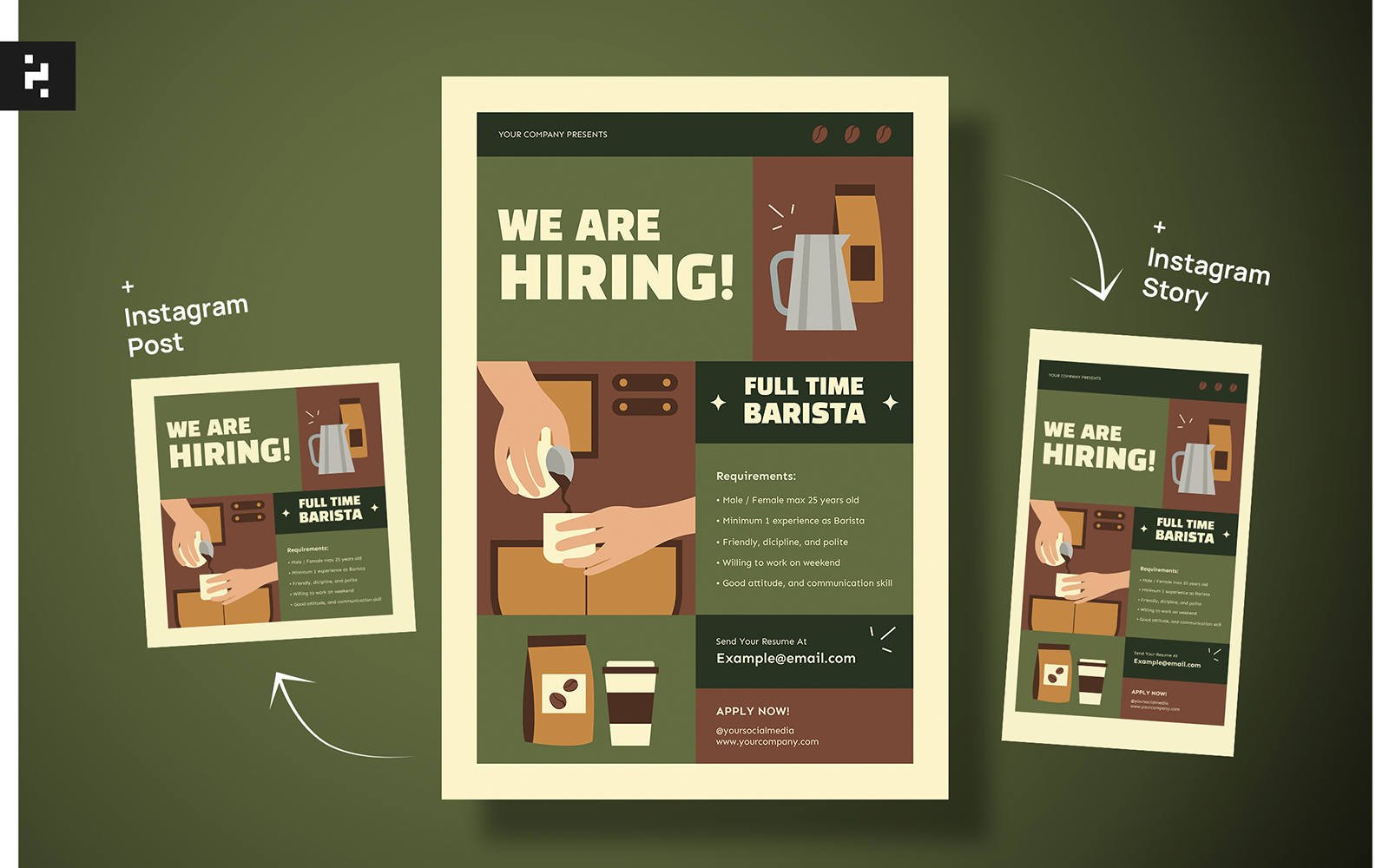 Barista Job Hiring Flyer Template