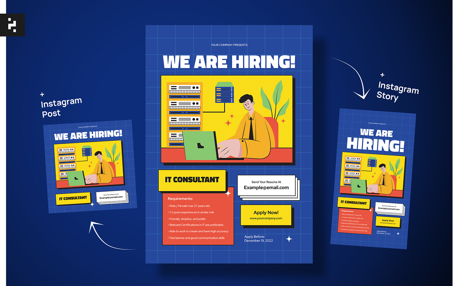 IT Consultant Job Hiring Flyer