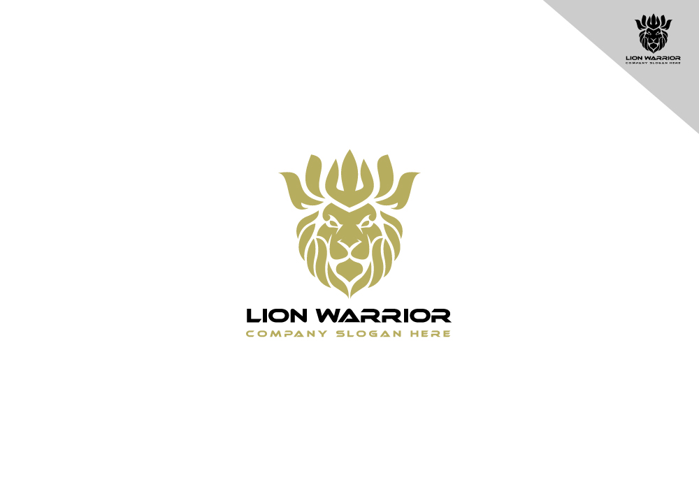 Modern Lion Warrior Logo Template