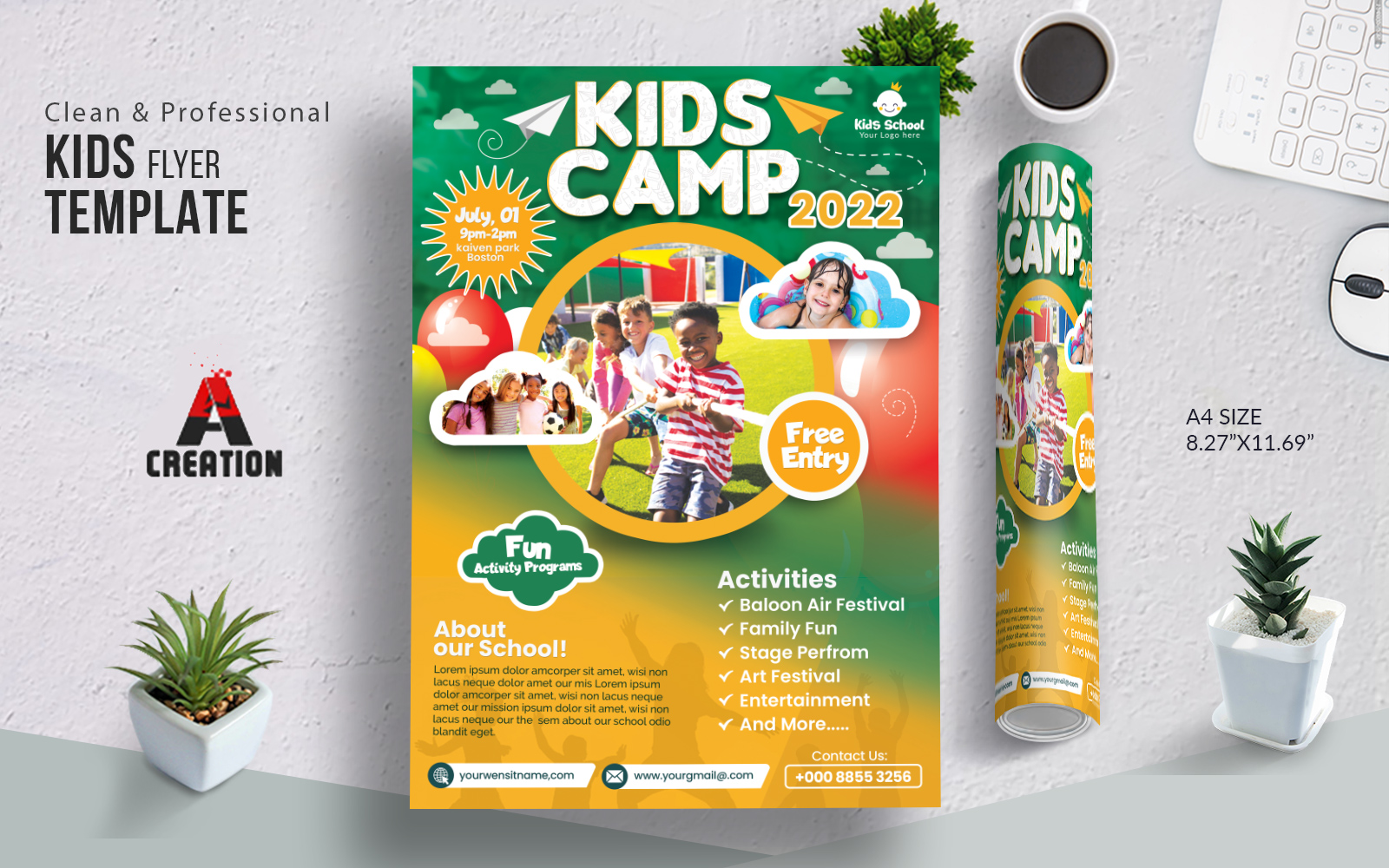 Colorful Kids Summer Camp Flyer