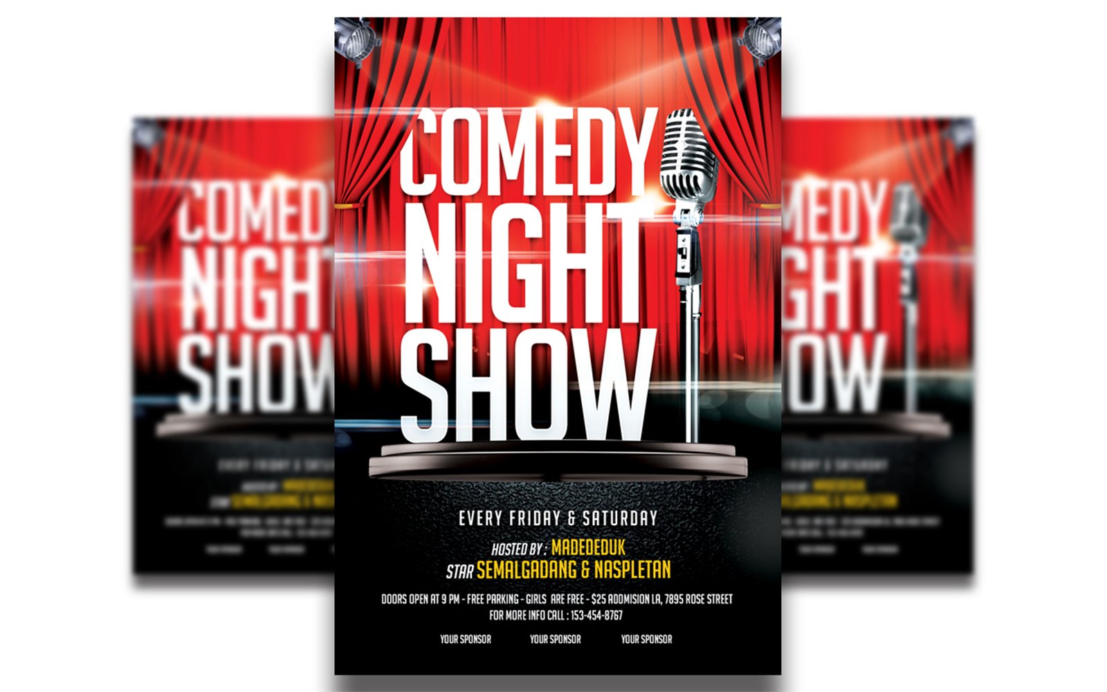 Comedy Show Flyer Template #3