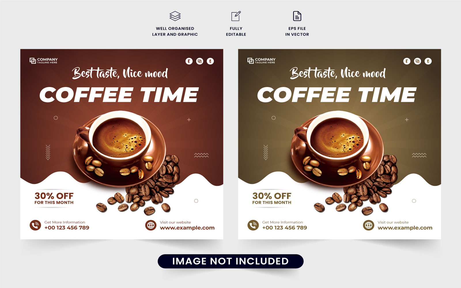 Coffee promotion template vector design