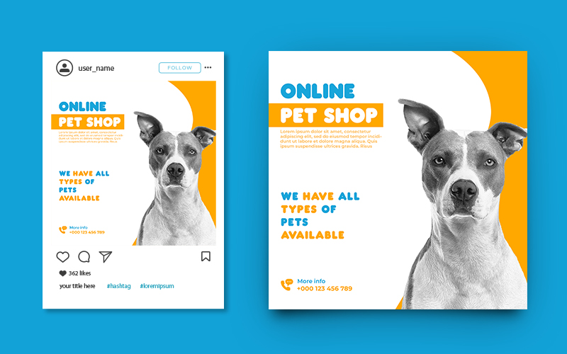 Pet Store Promotion Social Media Post Template