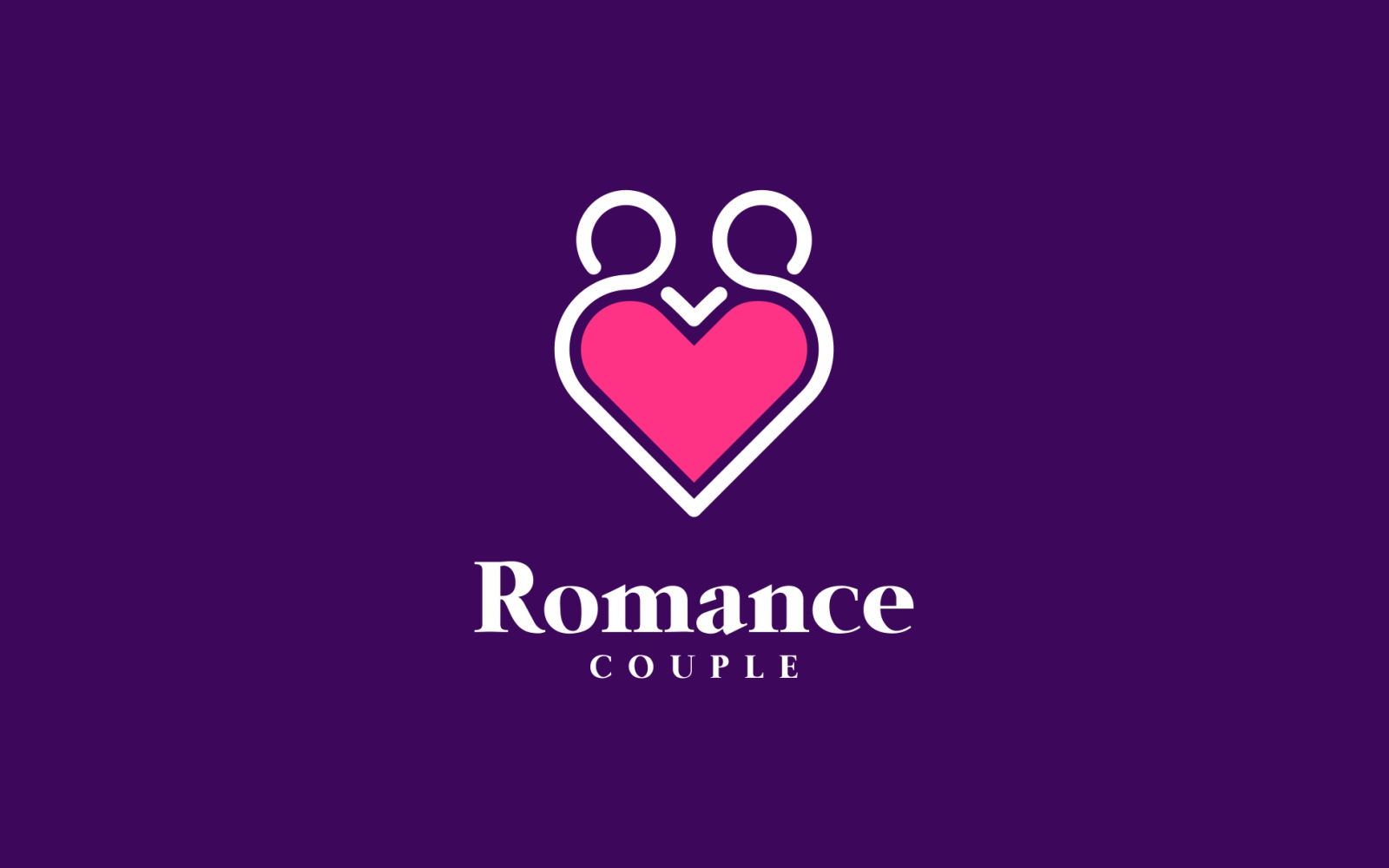 Love Heart Romance Couple Logo