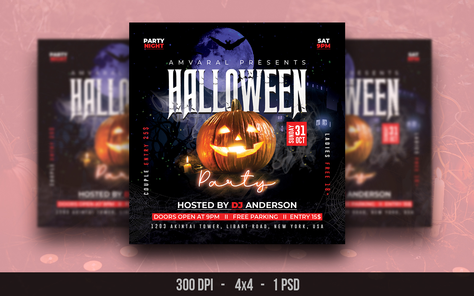 Halloween Horror Party Invitation Flyer Template