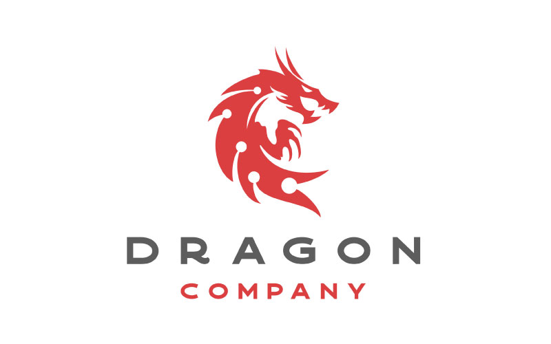 Dragon Silhouette Tattoo Logo Design Vector Illustration