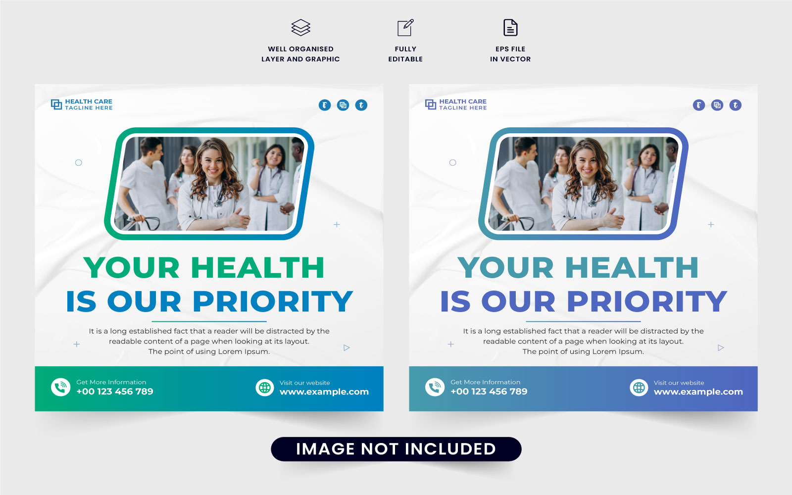 Healthcare poster template vector design
