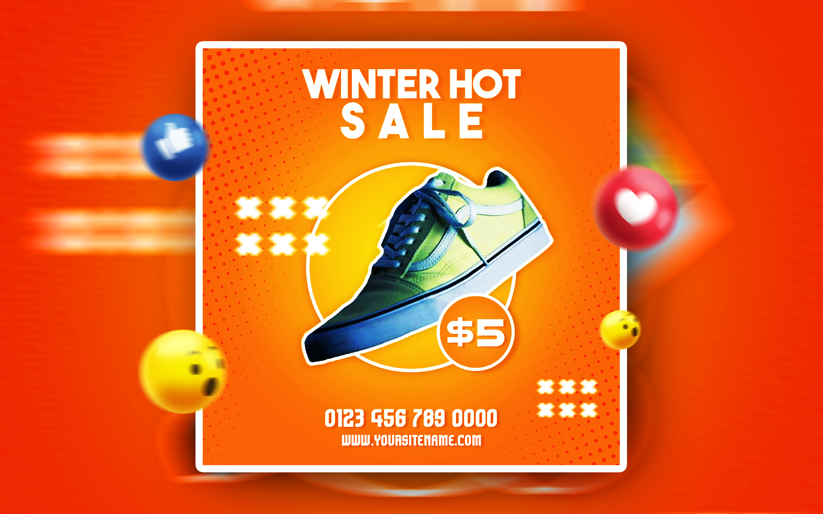 Winter Sale Social Media promotional Ads Banner