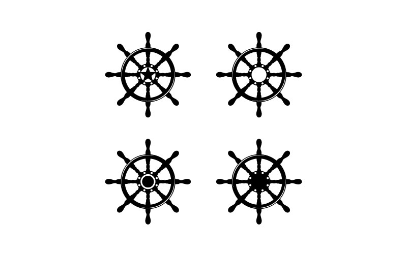 Ship Steering Wheel, Boat Ship Yacht Transport Logo Design