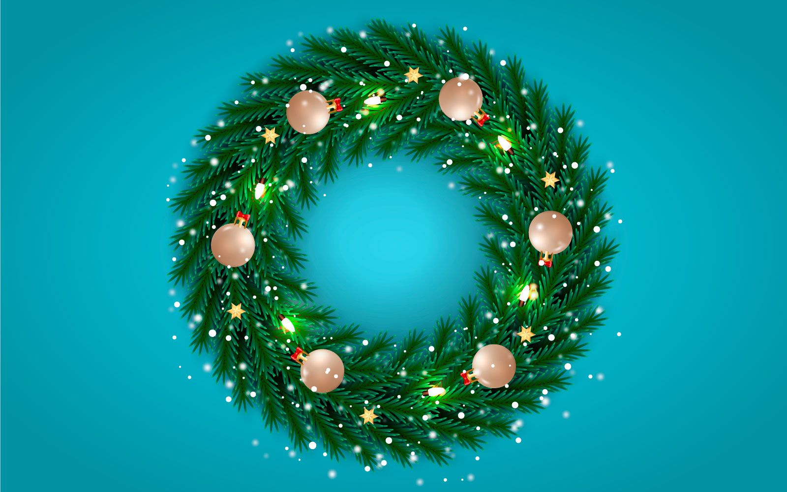 Christmas Wreath Decoration  With Golden Ribbon  Christmas Ball