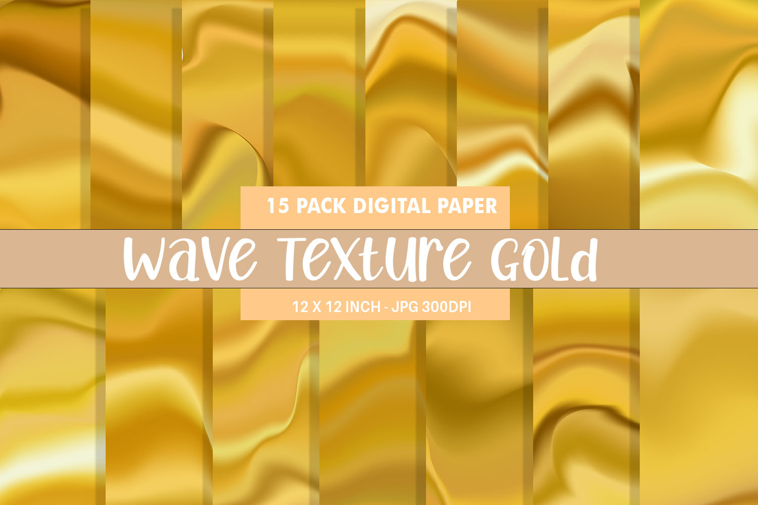 Digital Paper Gold Wave Texture Background