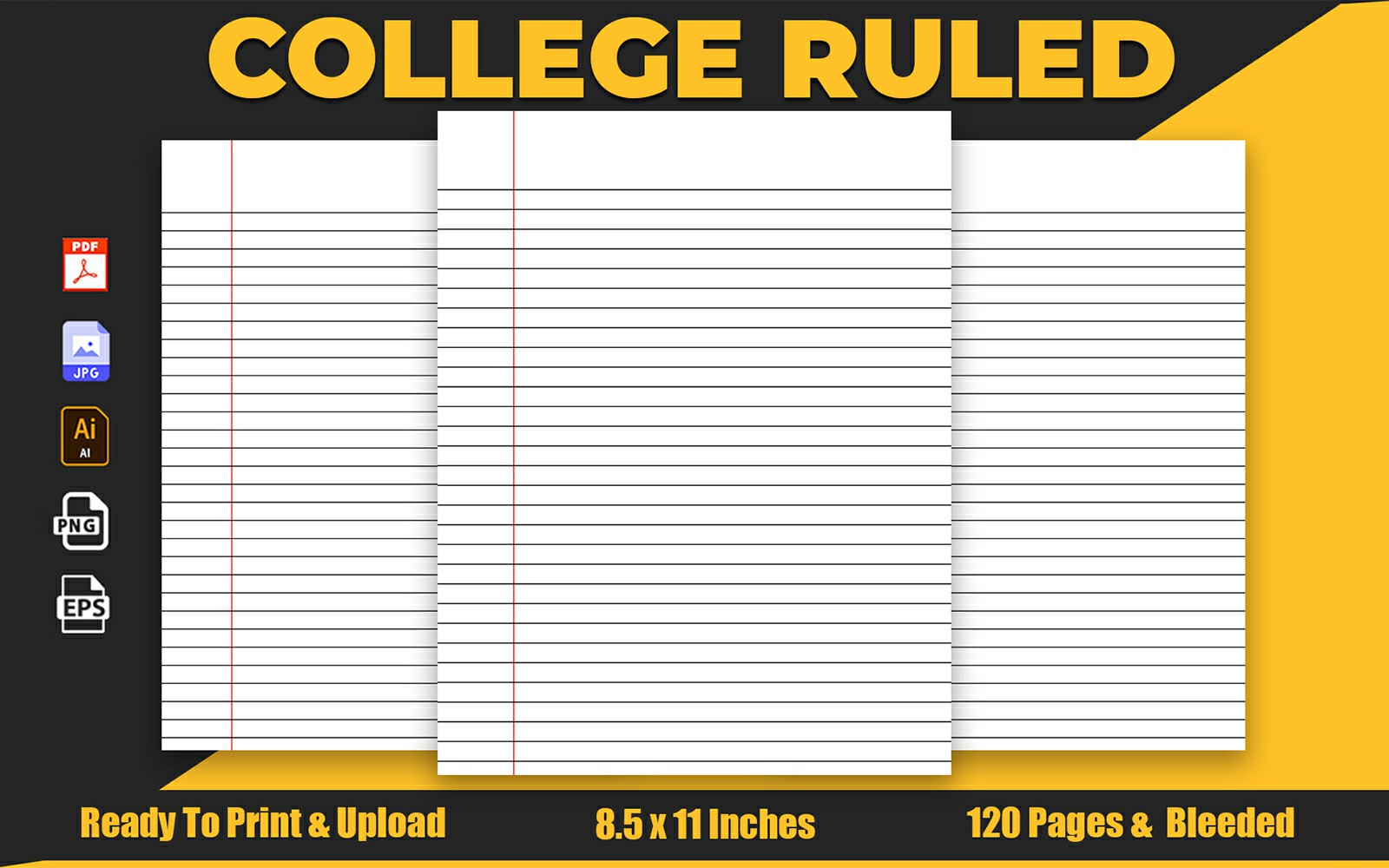 College Ruled Line Paper KDP Interior Design