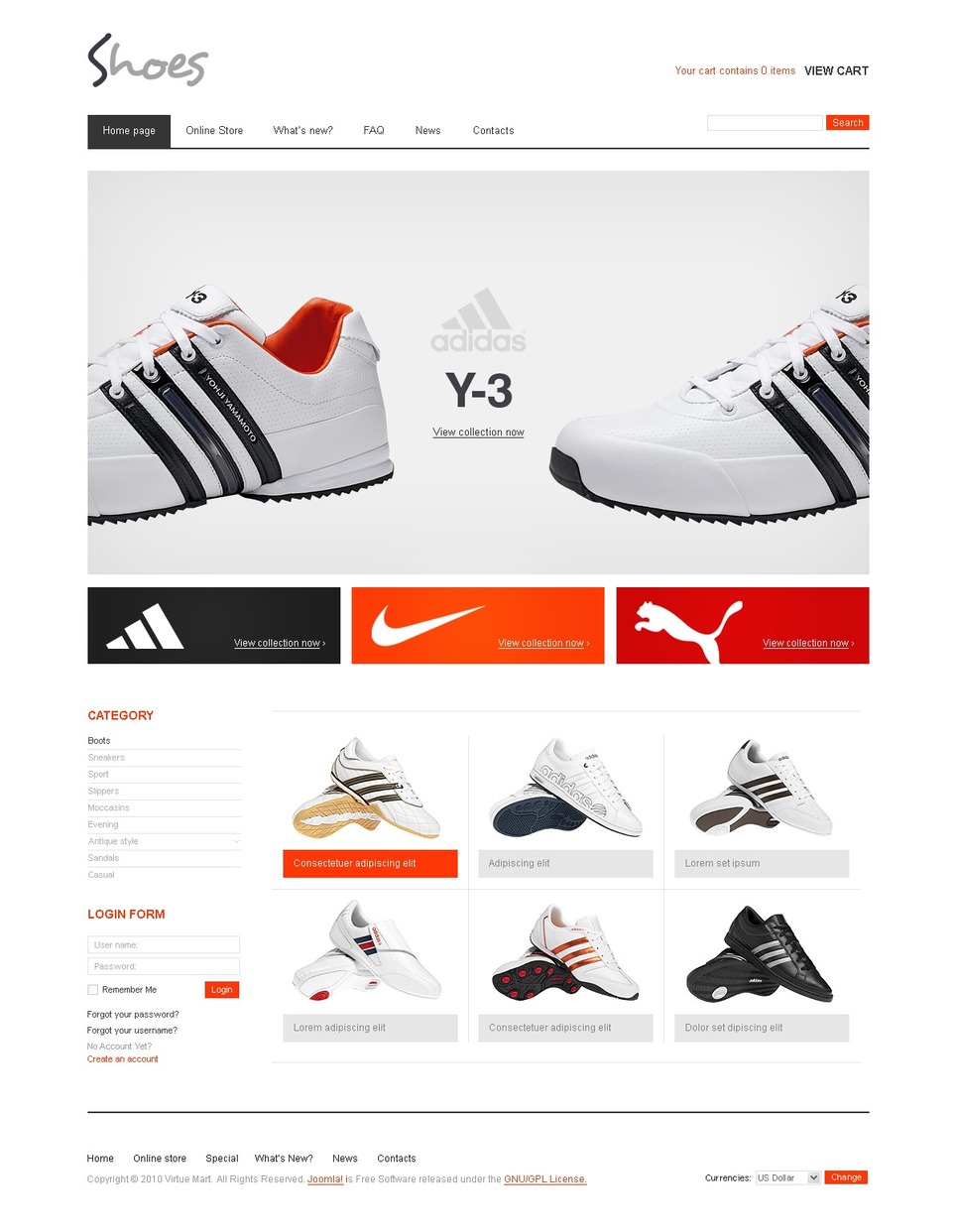 Shoe Store VirtueMart Template #28788