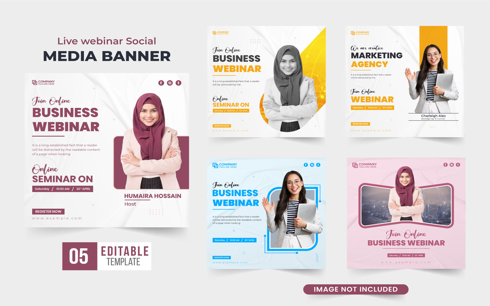 Office webinar template bundle vector