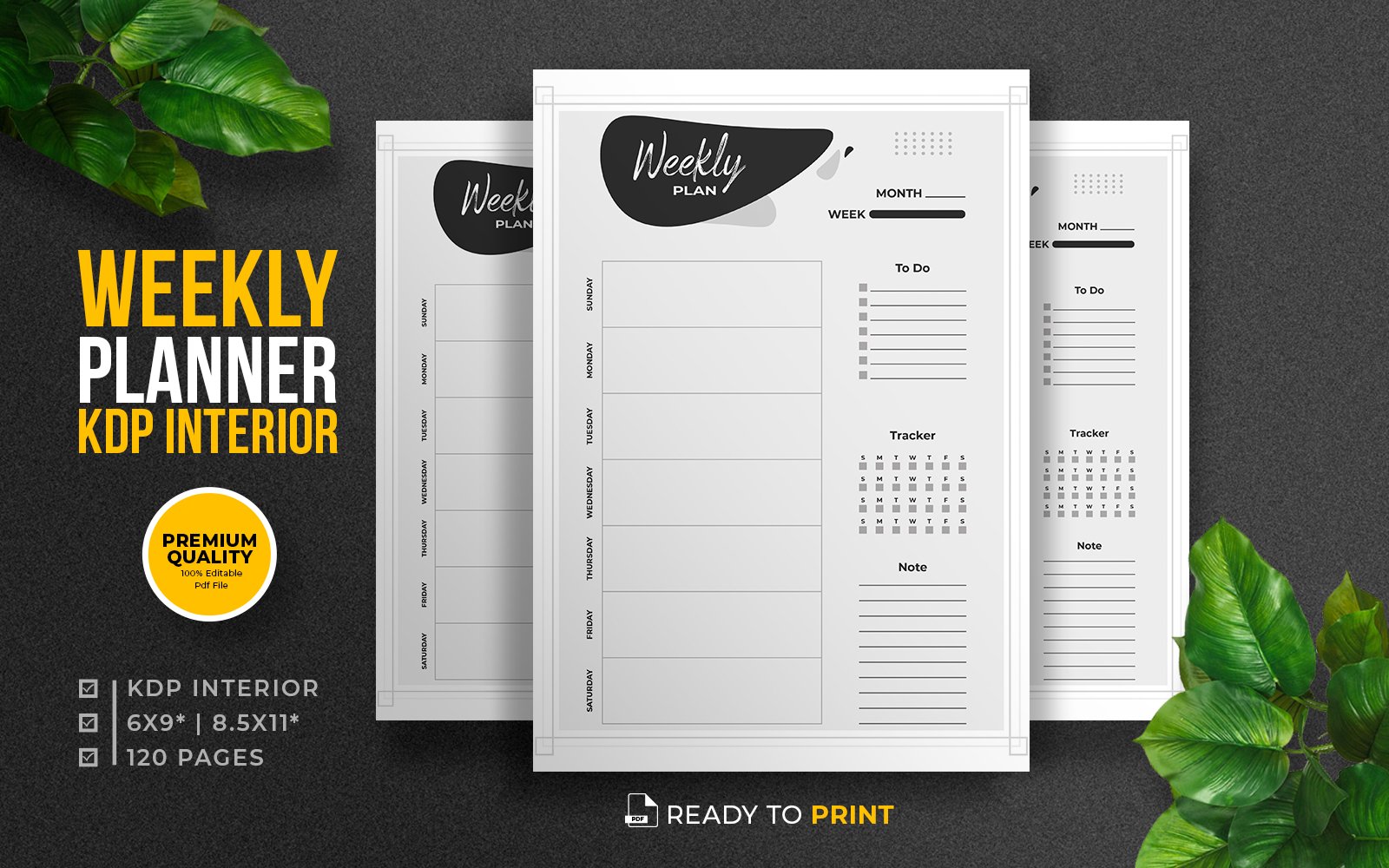 Weekly Planner KDP Interior