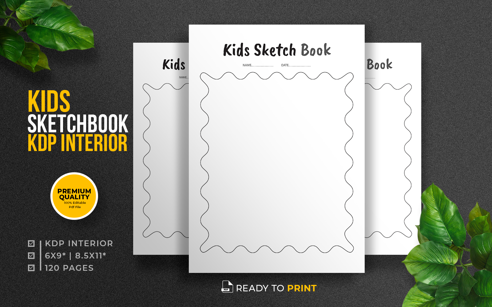 Kids Sketchbook  KDP Interior Template Graphic by Educare