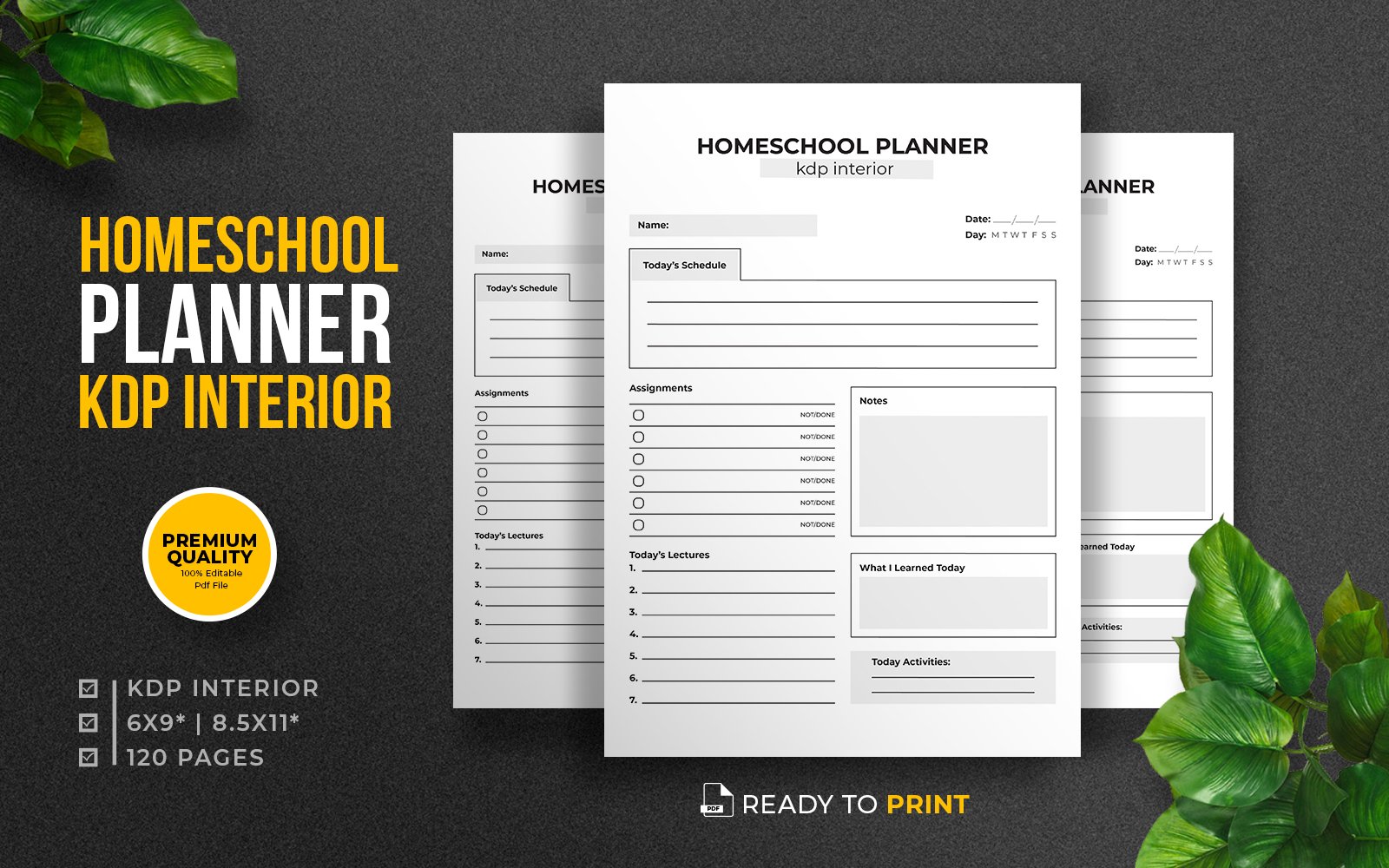 Homeschool Planner KDP Interior